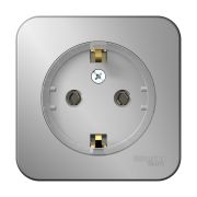 Blanca Розетка 1-ая с/з без шторок.(тонкая) 16А, 250В, изолирующая пластина Алюминий BLNRA110113