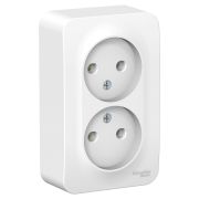 Blanca Розетка 2-ая б/з без шторок. О/П 16А, 250В, изолирующая пластина Белый BLNRA000211