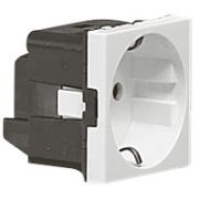 Legrand Mosaic Розетка 1-ая 2К+З (2 модуля) с винт. зажим без шторок белая 077210