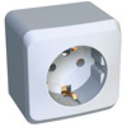 Этюд Белый Розетка 1-ая с/з без шторок наружная PA16-003b (17шт)