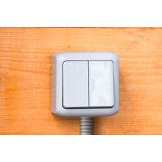 Legrand Quteo Сер Переключатель 2-клавишный IP44 10А