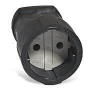 UNIVERSAL Штепсельное гнездо б/з черный 10А ПВХ облив OA0150