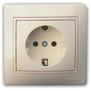LEZARD С/П Розетка 1-ая с/з крем 701-0303-122