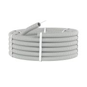 Труба гофрированная ПВХ 20мм с протяжкой легкая серая (50м) ДКС 9192050