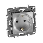 Legrand Etika Алюминий Розетка с/з  винт. зажимы 672421