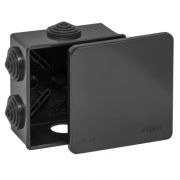 Тусо коробка распаячная для о/п 85*85*40мм IP54 6 вводов черная 67040Ч