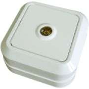 Розетка TВ тупиковая О/П 750м белая Олимп 0027