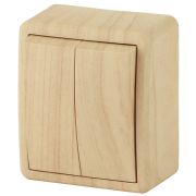 ЭРА Эксперт Выключатель двойной 10А ОУ сосна IP20 11-1204-11