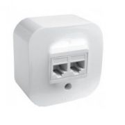 Legrand Quteo Розетка телефонная + компьютерная белая 782221 (снят)