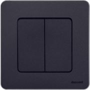 Legrand/Daccord INSPIRIA Антрацит Выключатель двухклавишный 10 AX - 250 В