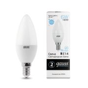 Лампа Gauss LED Elementary Свеча 6W E14 470lm 6500K 33136