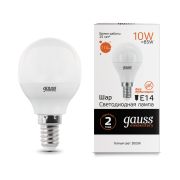 Лампа Gauss LED Elementary Шар 10W E14 710lm 3000K 53110