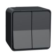 Mureva Styl Двухклавишный Переключатель сх. 6+6, наружный, Антрацит IP55 MUR35022