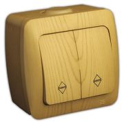 LEZARD Выключатель 2 кл. О/П проходной ольха 710-0700-106