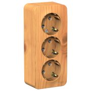 Blanca Розетка 3-ая с/з без шторок. О/П 16А, 250В, изолирующая пластина Ясень BLNRA010315