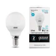 Лампа Gauss LED Elementary Шар 10W E14 730lm 4100K 53120