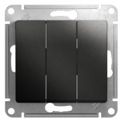 SE Glossa Антрацит Выключатель 3-клавишный сх.3, 10AX GSL000731