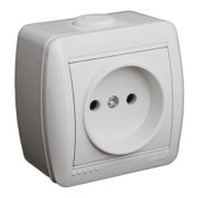 LEZARD Розетка 1-ая б/з О/П белая 710-0200-121
