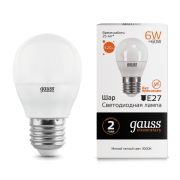 Лампа Gauss LED Elementary Шар 6W E27 420lm 3000K 53216