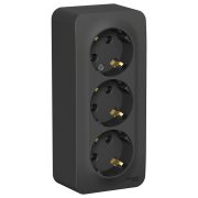 Blanca Розетка 3-ая с/з без шторок. О/П 16А, 250В, изолирующая пластина Антрацит BLNRA010316