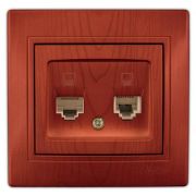 LEZARD С/П вишня розетка ТФ+UTP 701-0601-143