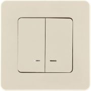 Legrand/Daccord INSPIRIA Слоновая кость Выключатель двухклавишный с подсветкой/индикацией 10 AX - 25