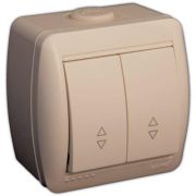 LEZARD Выключатель 2 кл. О/П проходной крем 710-0300-106