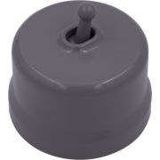 BIRONI Лизетта Пластик Титан Выключатель 1-кл (тумблерный) B1-230-26