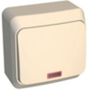 Этюд Крем Выключатель 1-клавишный с подсветкой наружный BA10-005K