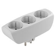 ЭРА SP-3e-W Тройник 3гн, c заземл, со шторками (белый) C0045529