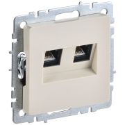 IEK BRITE BASE Бежевый Розетка комп двойная RJ45 кат.5E РК10-2-БрКр.