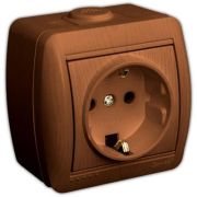 LEZARD Розетка 1-ая с/з О/П сосна 710-0800-122