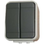 Elso Aqua-Top Серый Выключатель 2-х клавишный для ОП IP44 451509