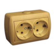 LEZARD Розетка 2-ая с/з О/П ольха 710-0700-127