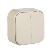 Legrand Quteo Слоновая кость Переключатель 2-клавишный 10А