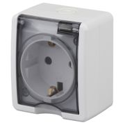 ЭРА Эксперт Розетка 1-ая с/з IP54 16АХ-250В, ОУ белый 11-2401-01