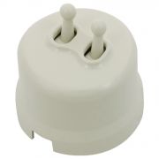 BIRONI Лизетта Пластик слоновая кость Выключатель 2-кл (тумблерный) B1-232-211