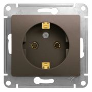SE Glossa Шоколад Розетка с заземлением GSL000843