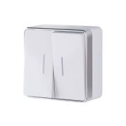 Выключатель двухклавишный с подсветкой Gallant (белый) W5020101