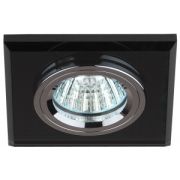ЭРА DK8 CH/BK Светильник декор стекло квадрат MR16,12V/220V, 50W, хром/черный C0043792