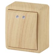 ЭРА Эксперт Выключатель с подсветкой 10А ОУ сосна IP20 11-1202-11