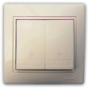 LEZARD С/П Выключатель 2-кл проходной крем 701-0303-106