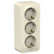 Blanca Розетка 3-ая с/з со шторками. О/П 16А, 250В, изолирующая пластина Молочный BLNRA011312