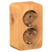 Blanca Розетка 2-ая с/з без шторок. О/П 16А, 250В, изолирующая пластина Ясень BLNRA010215