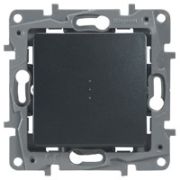 Legrand Etika Антрацит Переключатель 1-кл. с подсветкой 10А автомат. зажим 672615