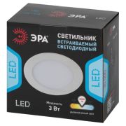 LED 1-3-4K Светильник светодиодный встраиваемый ЭРА Slim панель 3Вт 4000К круг