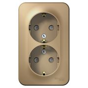 Blanca Розетка 2-ая с/з со шторками О/П 16А, 250В, изолирующая пластина Титан BLNRA011214