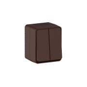 AtlasDesign Profi54 Наруж Коричневый Выключатель 2-клавишный 10 АХ