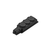 Systeme Electric MultiSet Черная Колодка 3х розетка 2К+З каучуковая 16А/250В IP44