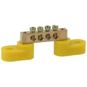 Шина PE «земля» на двух угловых изоляторах ШНИ-6х9-4-У2 желт. NO-222-107-1 ЭРА Б0044156